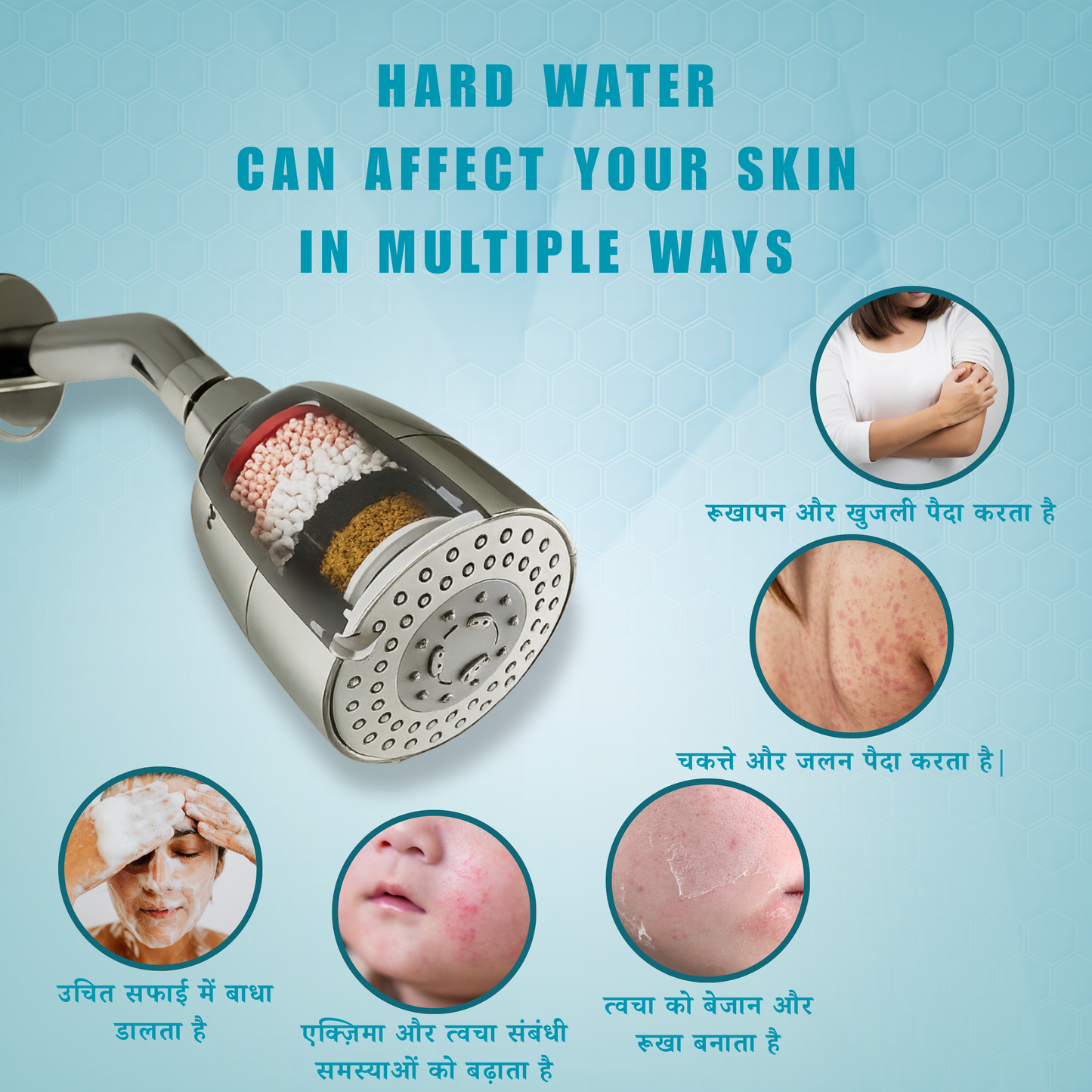 HydraCare Premium Shower Filter for Hard Water