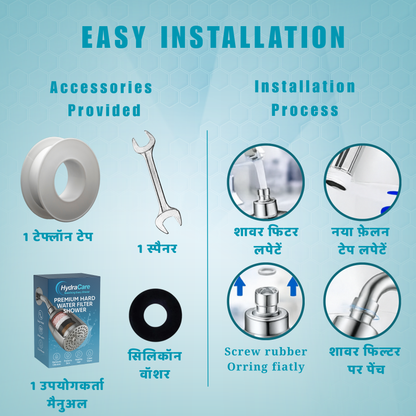 HydraCare Premium Shower Filter for Hard Water